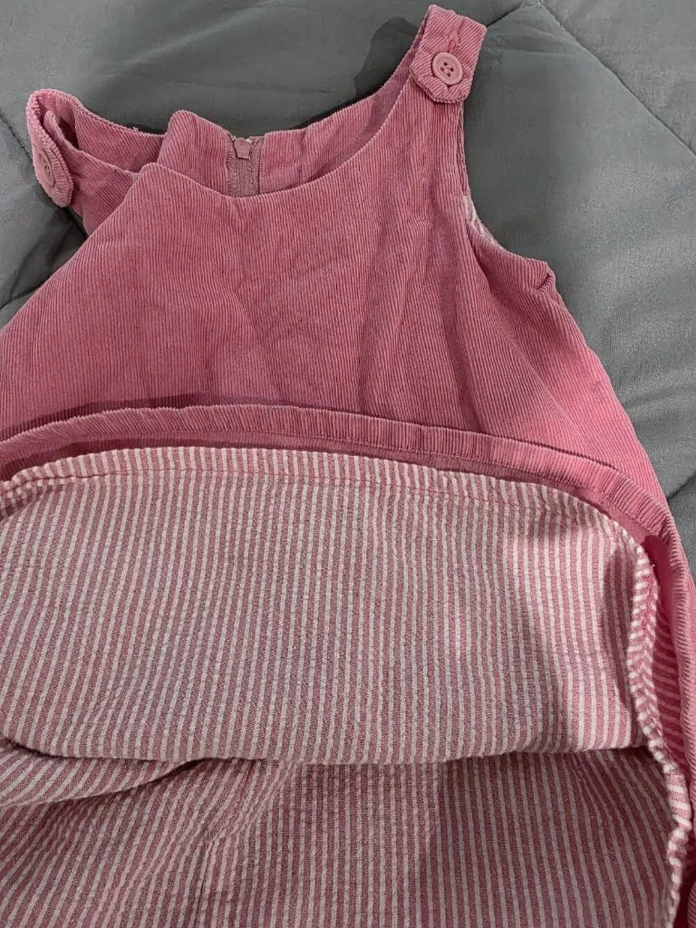 Vintage Coco Bon Bons girls sz 12 months pink corduroy jumper dress Elephants